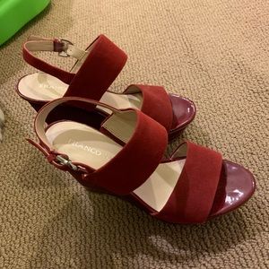 Leather platform heels